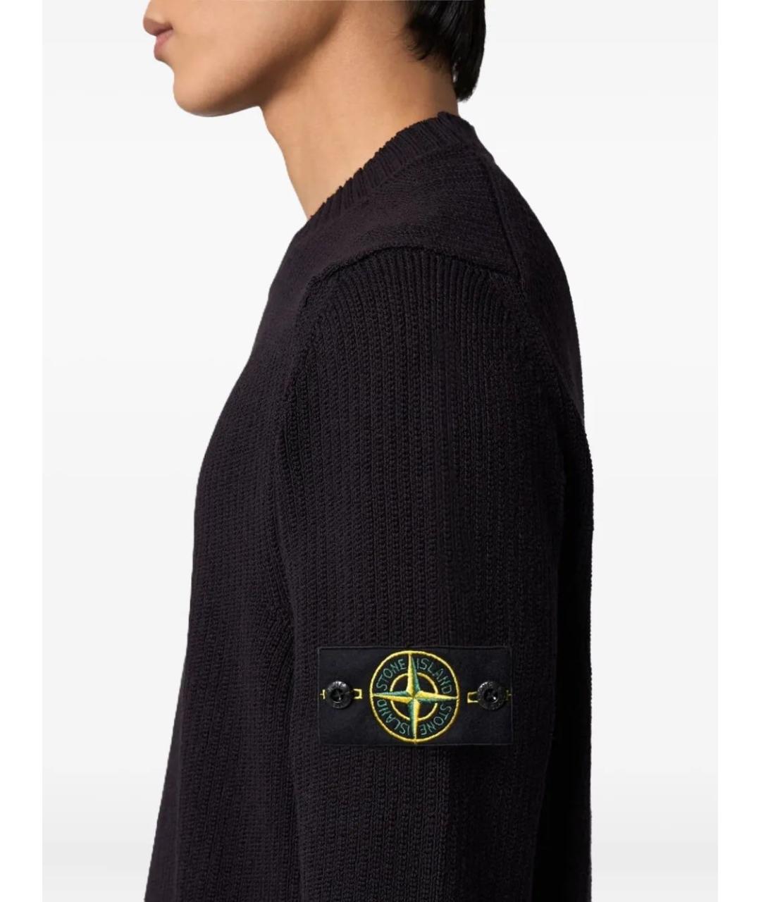 STONE ISLAND Синий хлопковый джемпер / свитер, фото 3