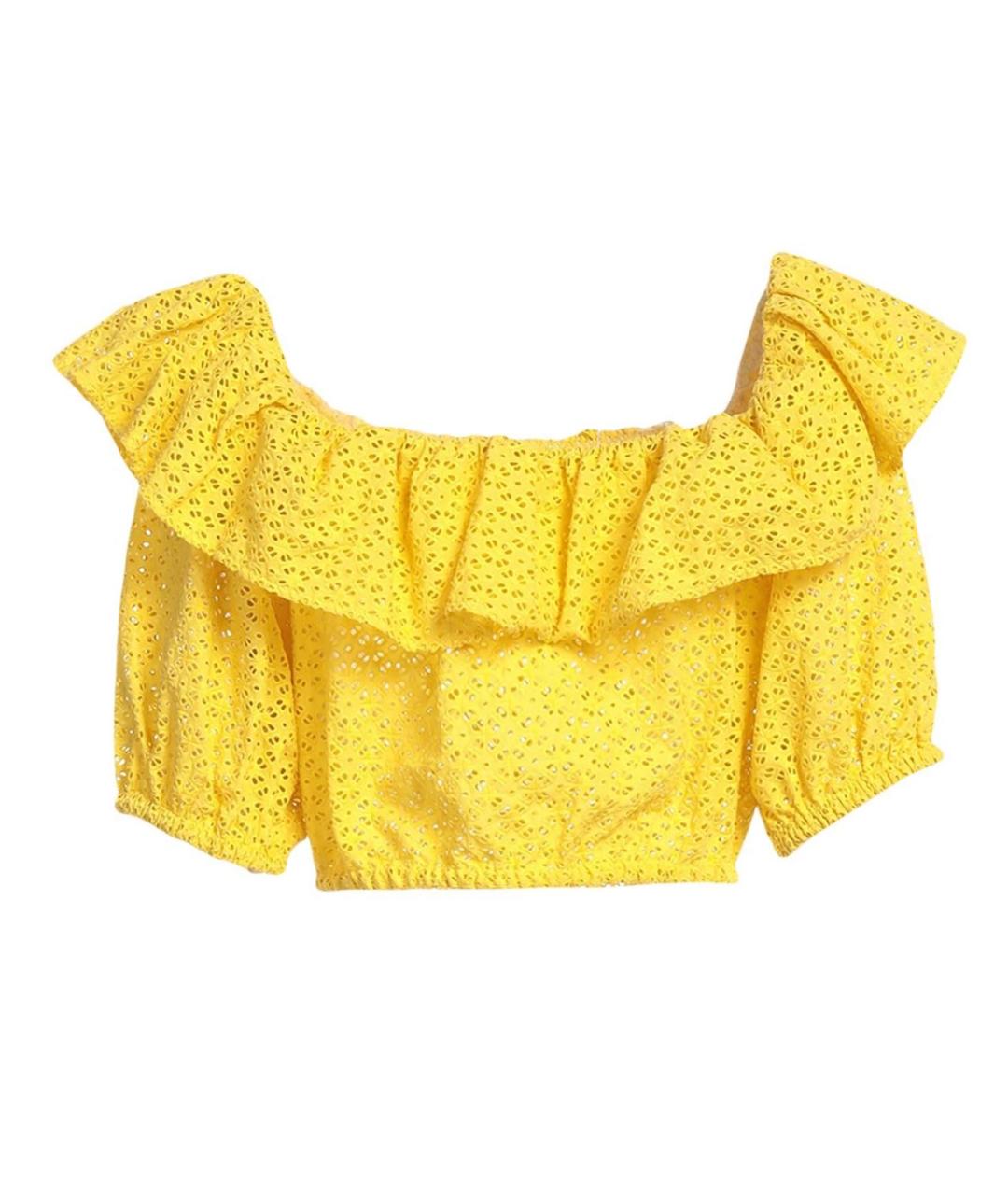 P.A.R.O.S.H. Желтая хлопковая блузы, фото 8