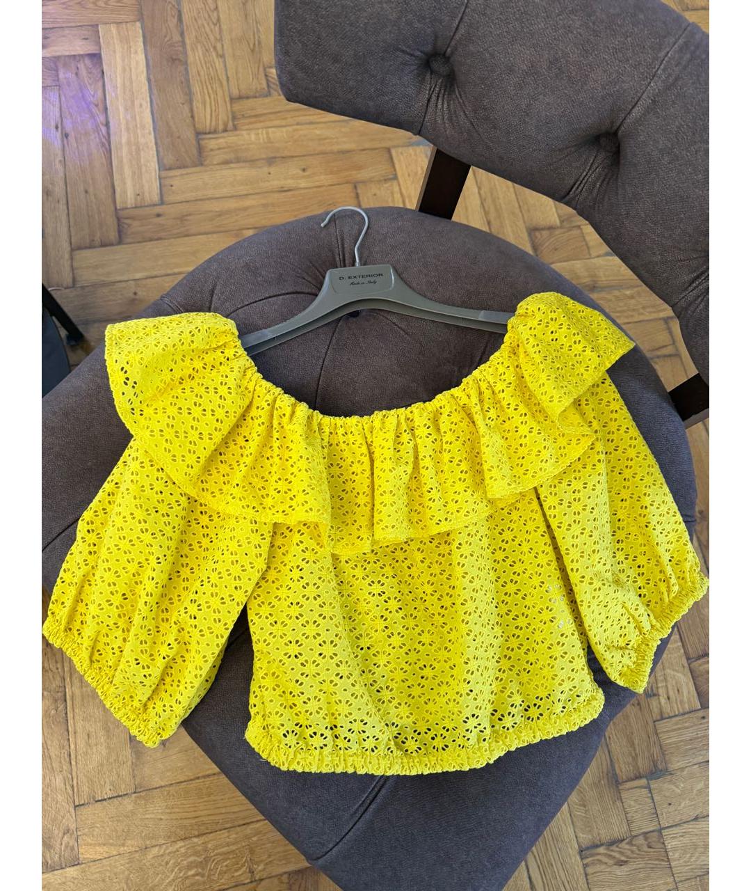 P.A.R.O.S.H. Желтая хлопковая блузы, фото 3