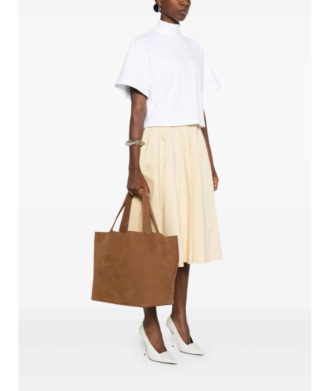 ALAIA Коричневая замшевая сумка тоут, фото 2