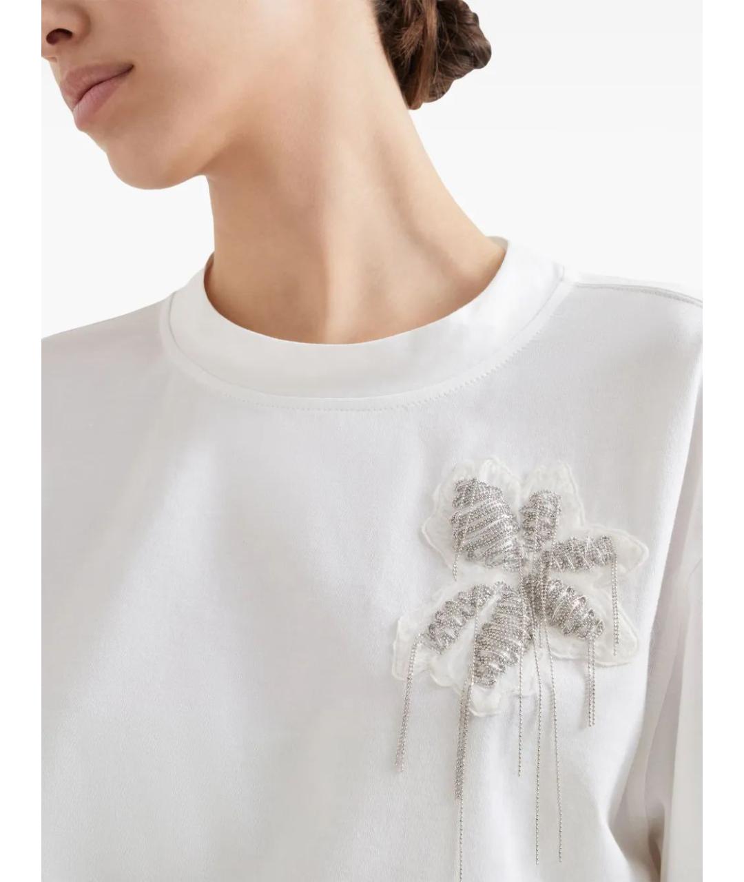 BRUNELLO CUCINELLI Белая хлопковая футболка, фото 4