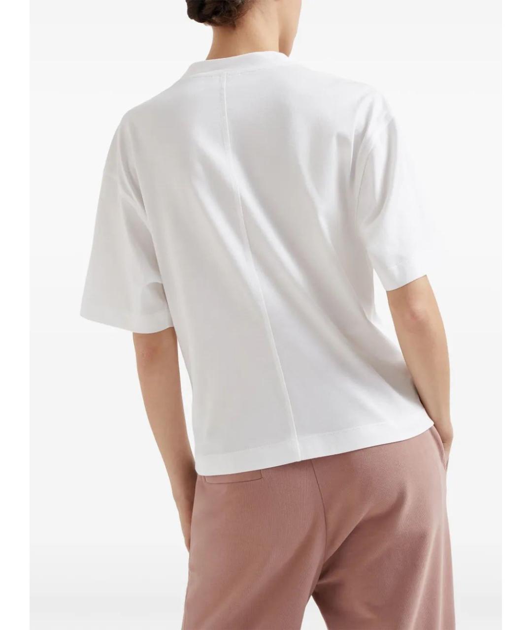 BRUNELLO CUCINELLI Белая хлопковая футболка, фото 3