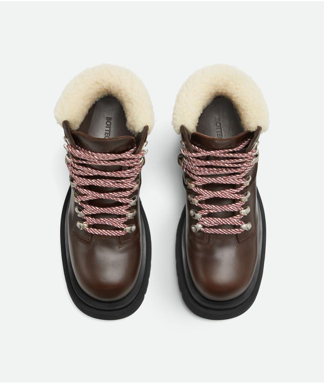 BOTTEGA VENETA Коричневые кожаные ботинки, фото 4