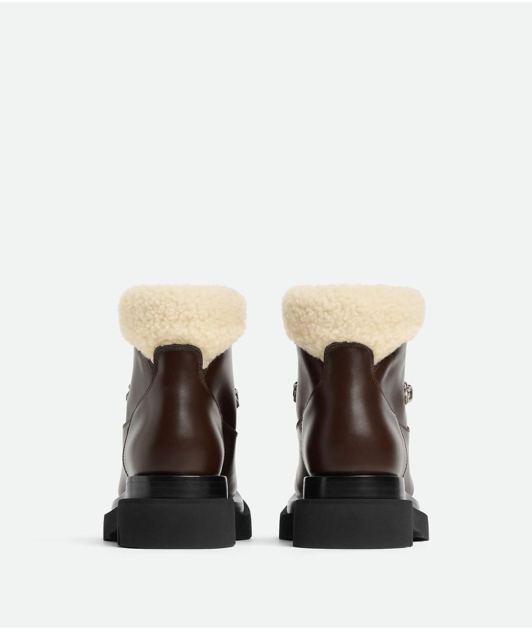 BOTTEGA VENETA Коричневые кожаные ботинки, фото 3