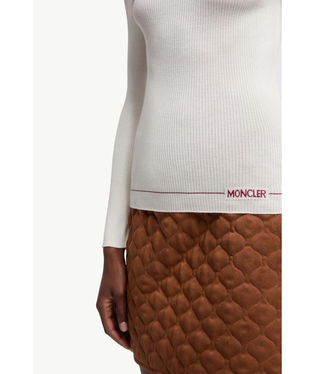 MONCLER Бежевый шерстяной джемпер / свитер, фото 3