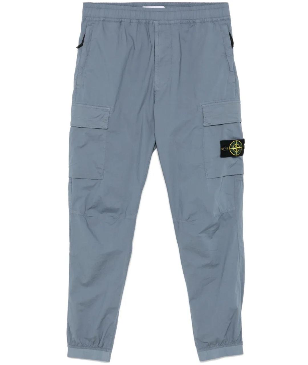 STONE ISLAND Голубые хлопковые повседневные брюки, фото 1