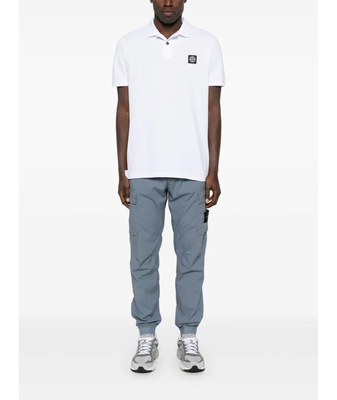 STONE ISLAND Голубые хлопковые повседневные брюки, фото 2