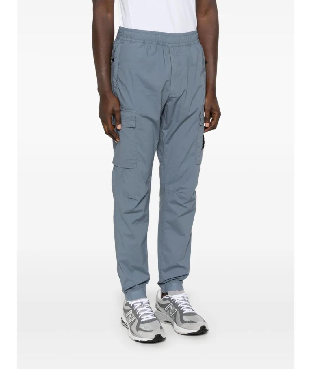 STONE ISLAND Голубые хлопковые повседневные брюки, фото 3