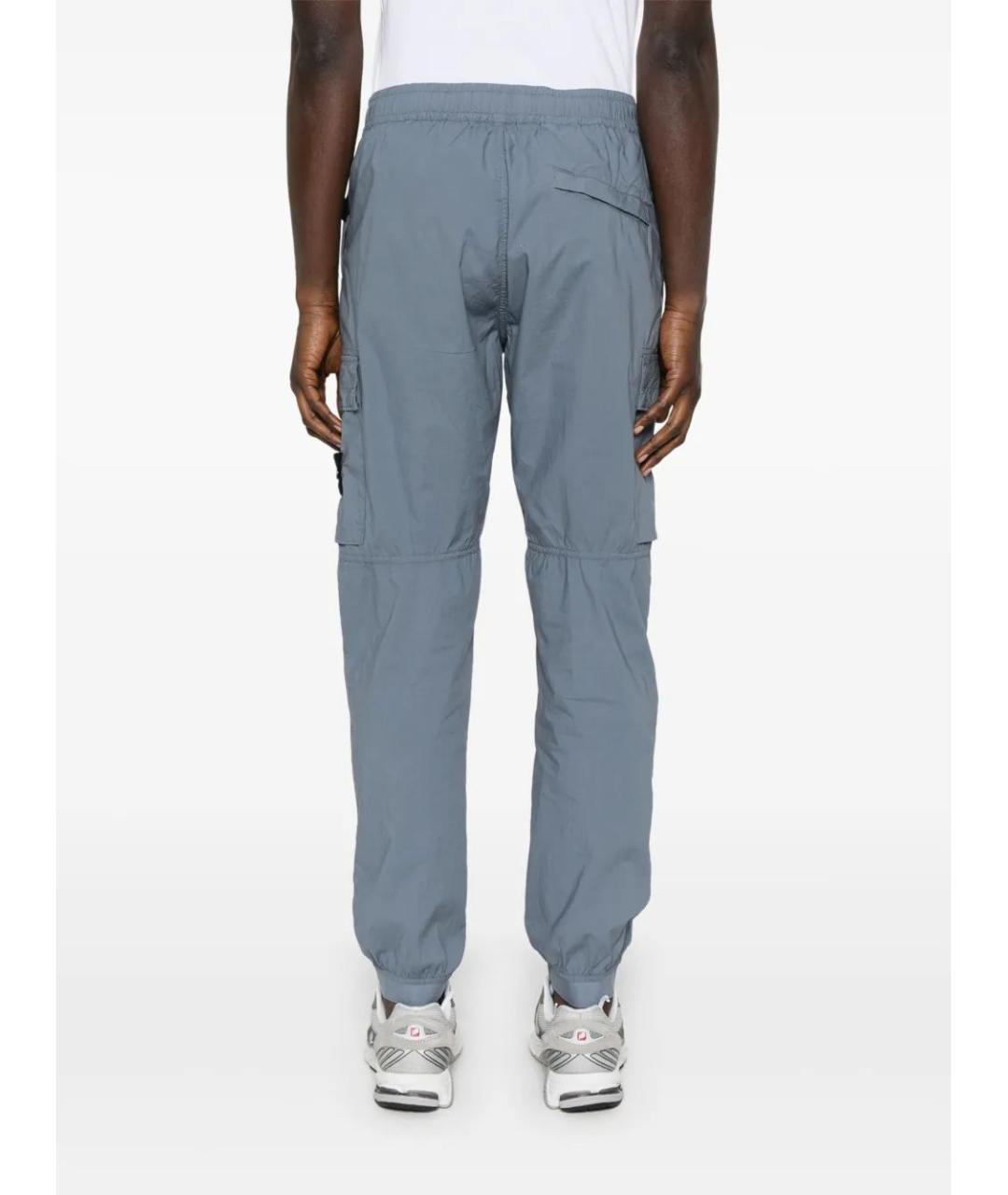 STONE ISLAND Голубые хлопковые повседневные брюки, фото 4
