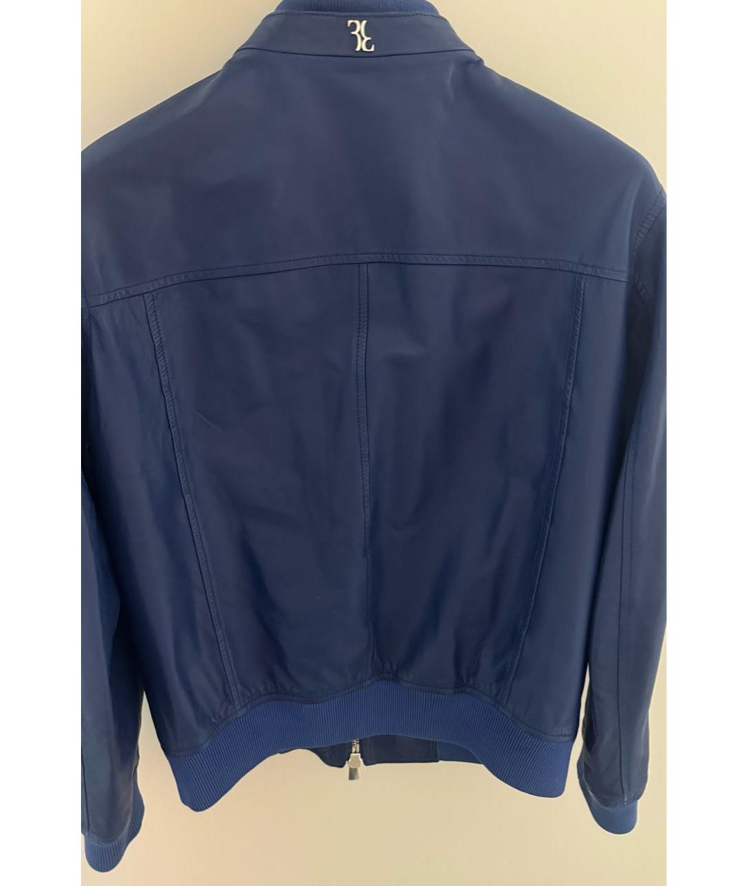 BILLIONAIRE Темно-синяя кожаная куртка, фото 2