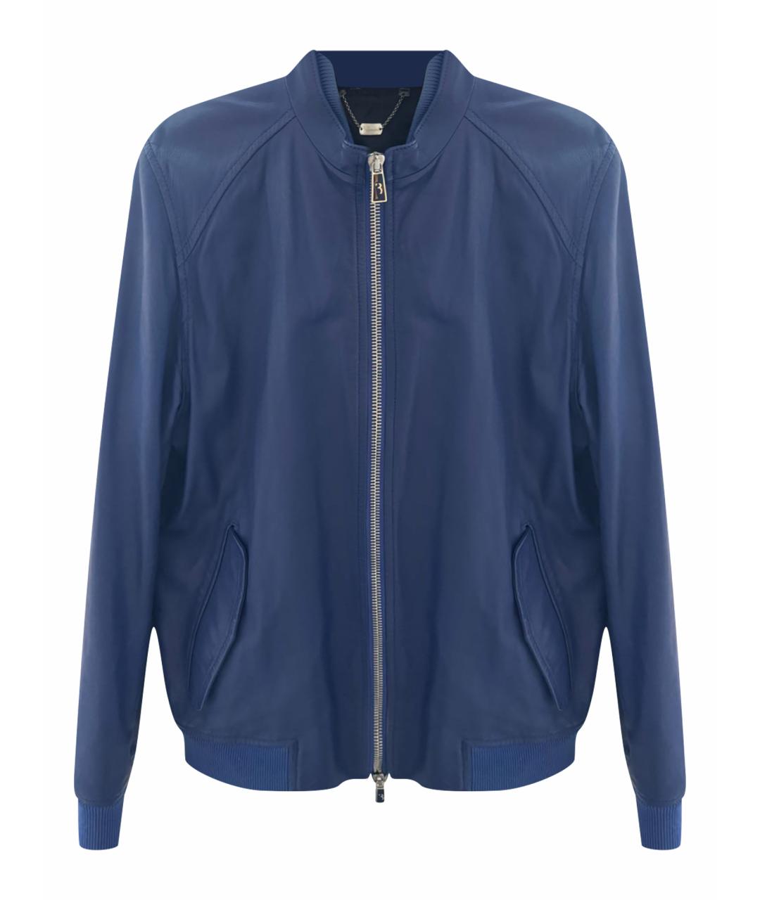 BILLIONAIRE Темно-синяя кожаная куртка, фото 1