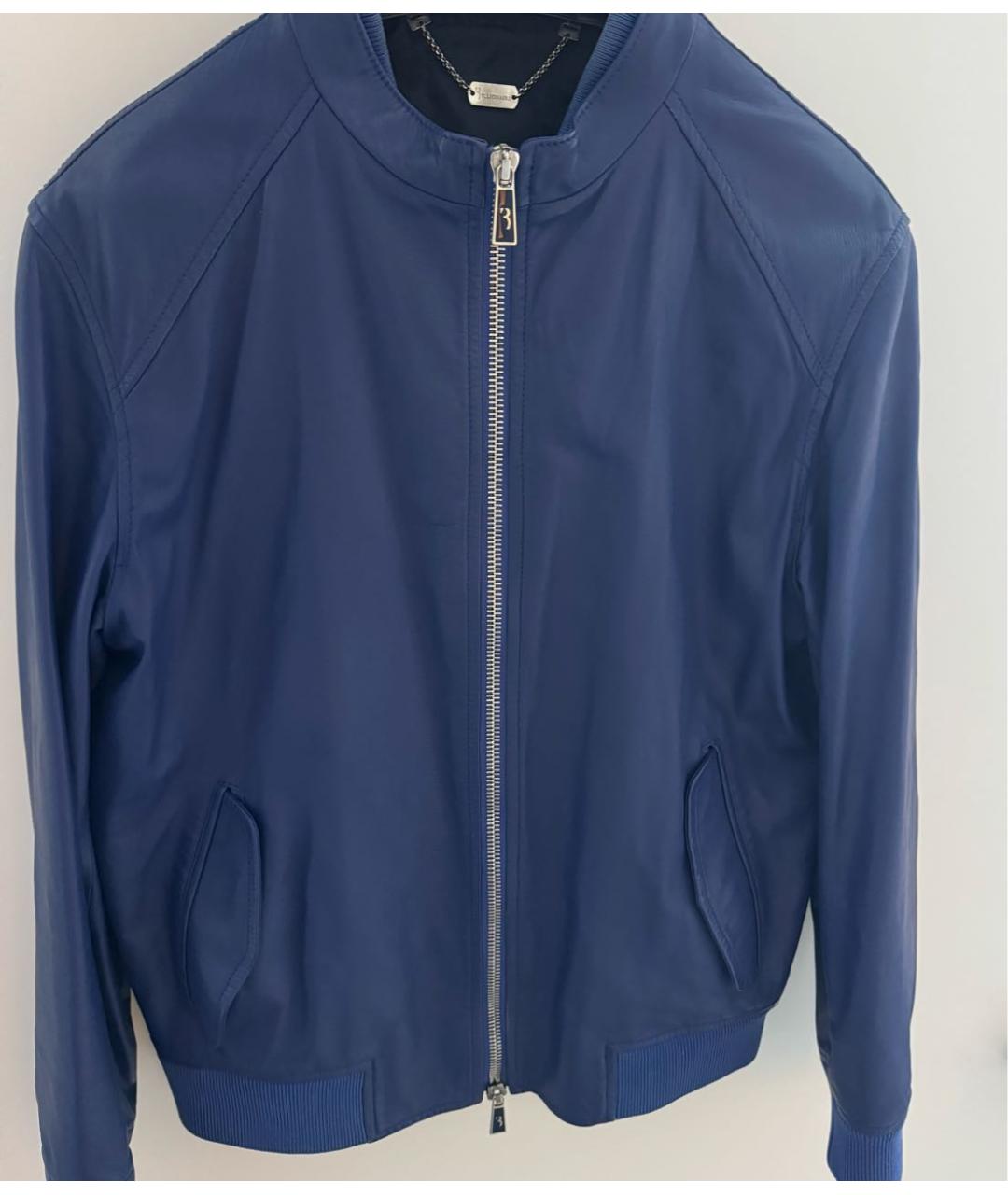 BILLIONAIRE Темно-синяя кожаная куртка, фото 6
