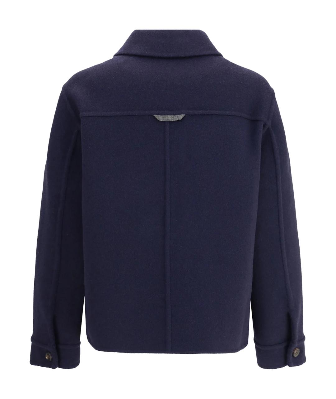 BRUNELLO CUCINELLI Синяя шерстяная куртка, фото 2