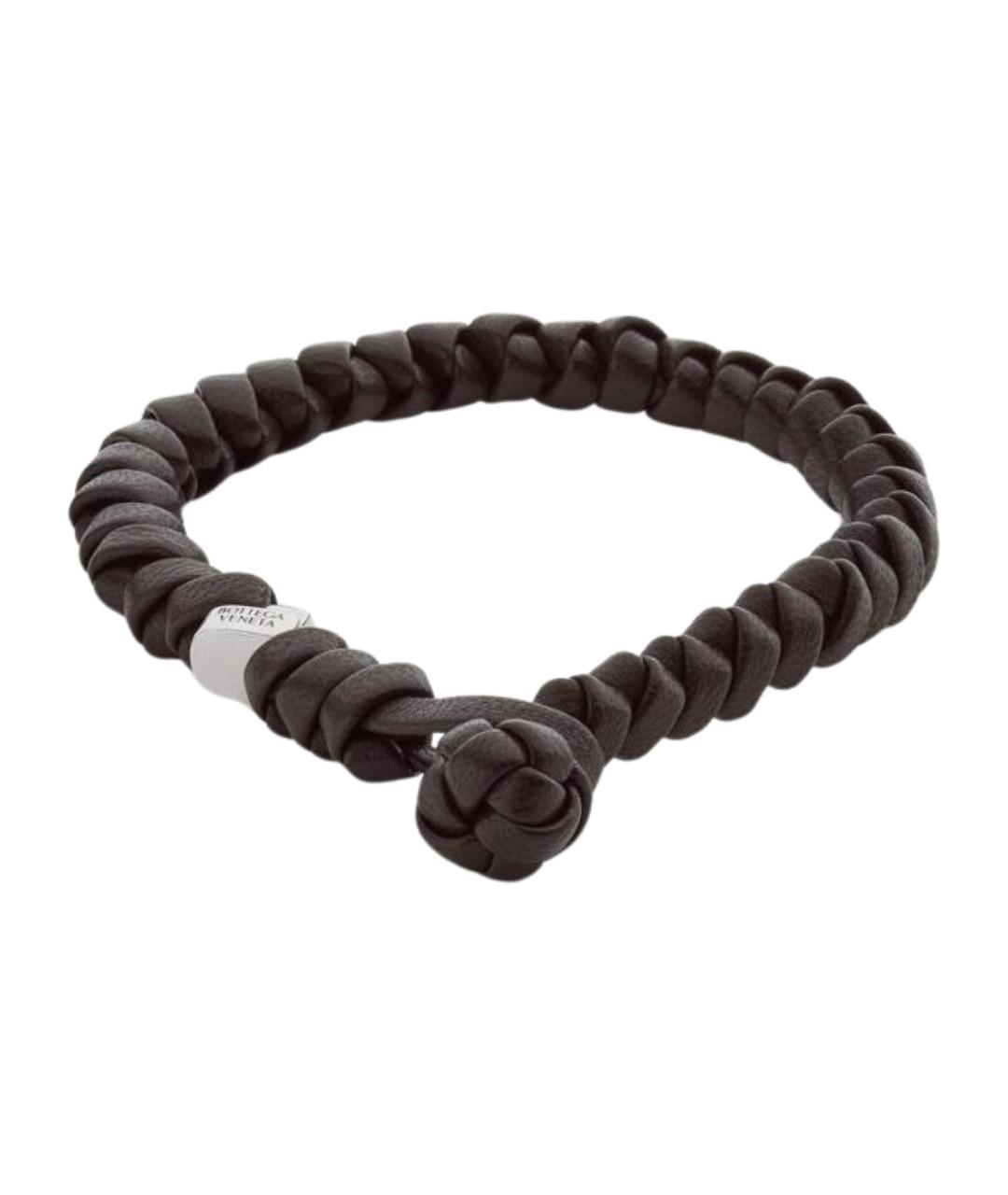 BOTTEGA VENETA Коричневый кожаный браслет, фото 1