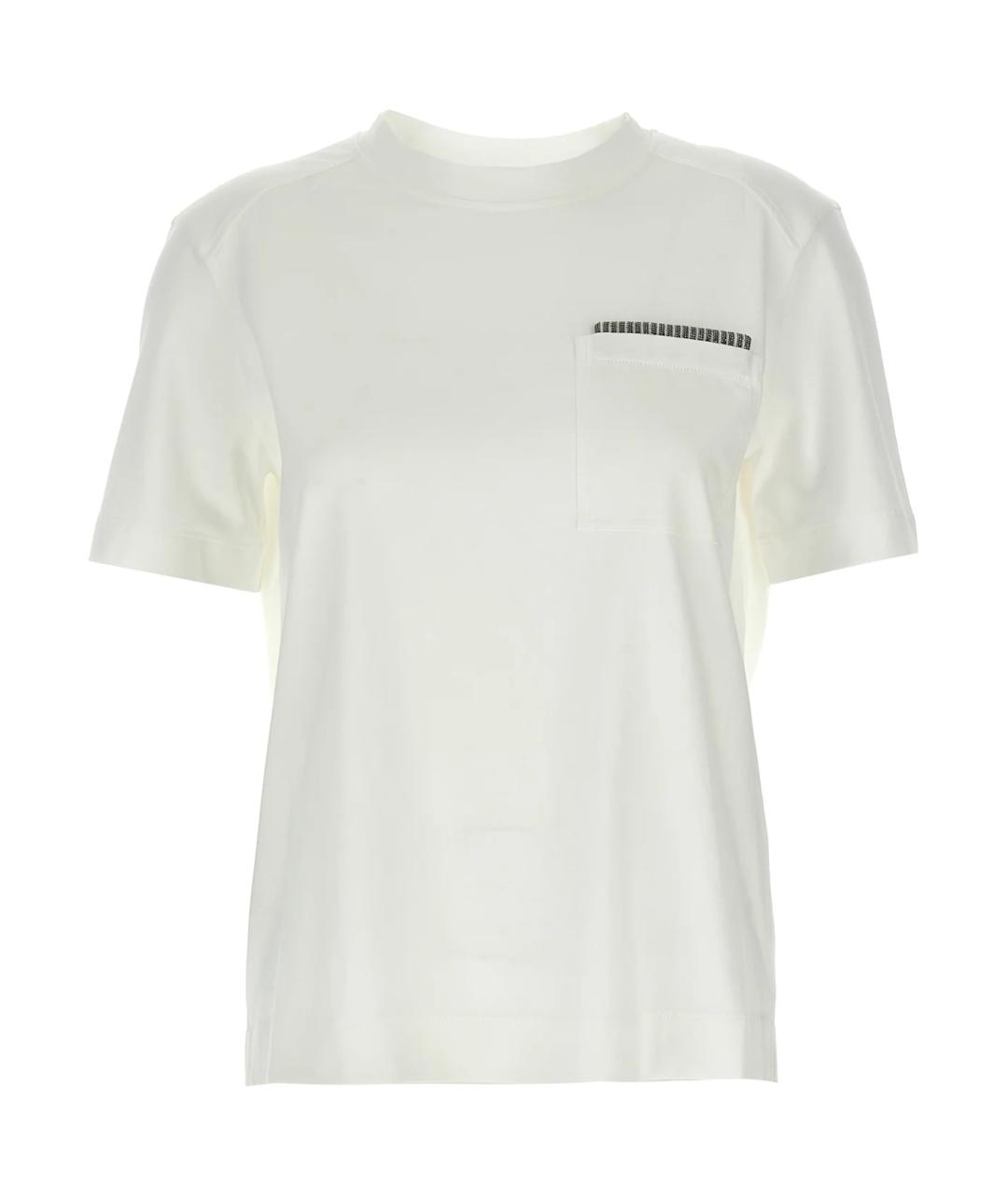 BRUNELLO CUCINELLI Белая хлопковая футболка, фото 1