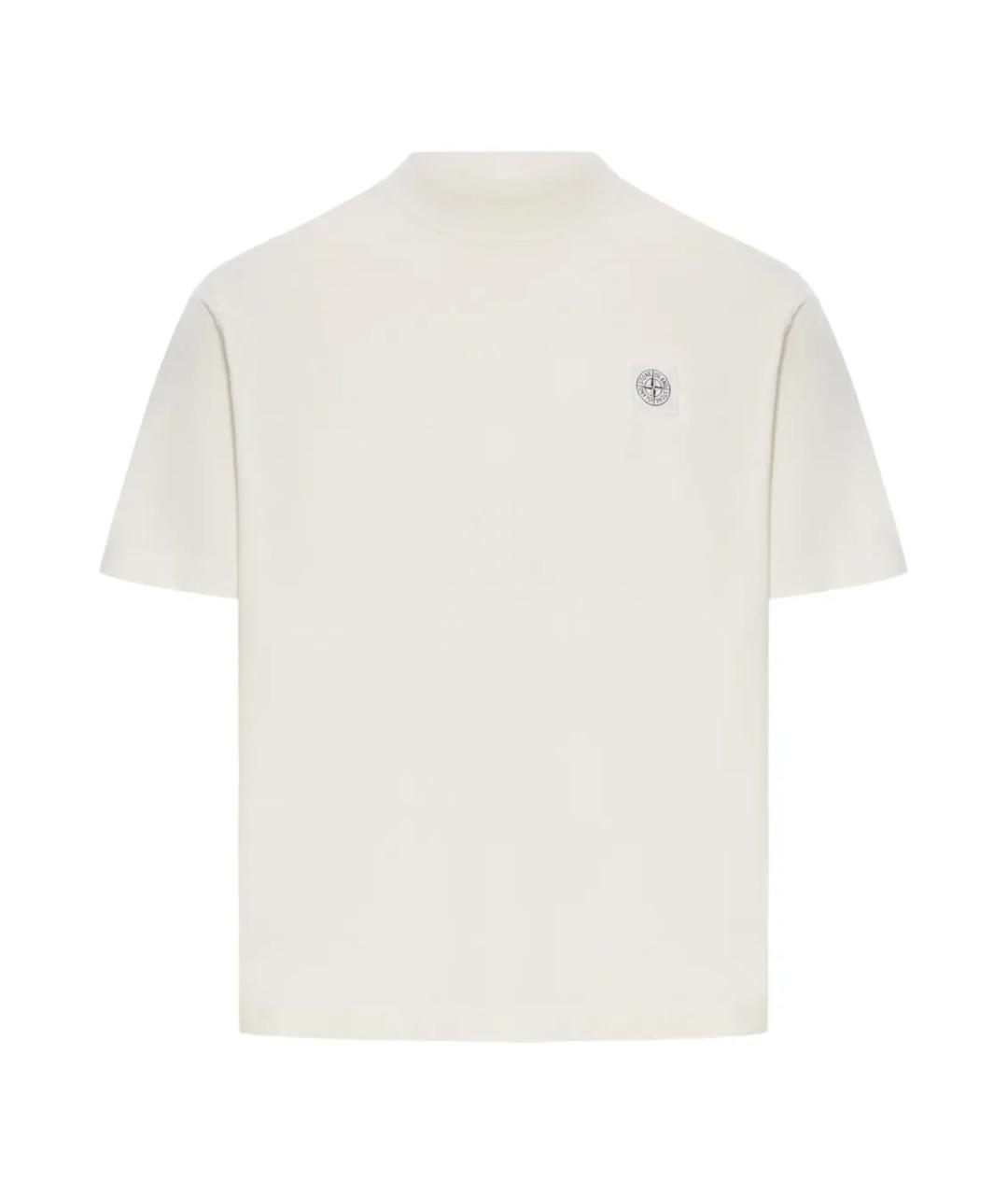 STONE ISLAND Белая хлопковая футболка, фото 1