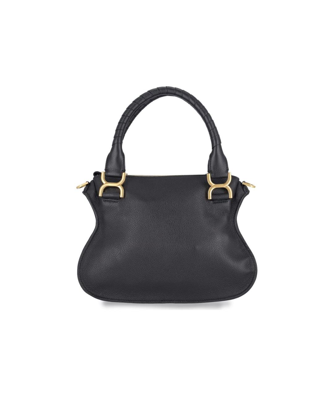 CHLOE Черная кожаная сумка с короткими ручками, фото 3