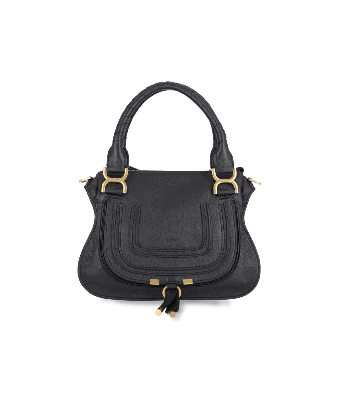 CHLOE Черная кожаная сумка с короткими ручками, фото 1