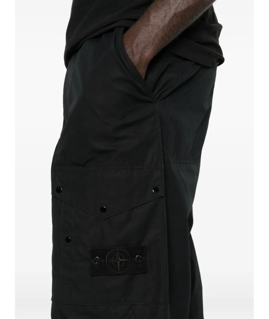 STONE ISLAND Черные хлопковые повседневные брюки, фото 5