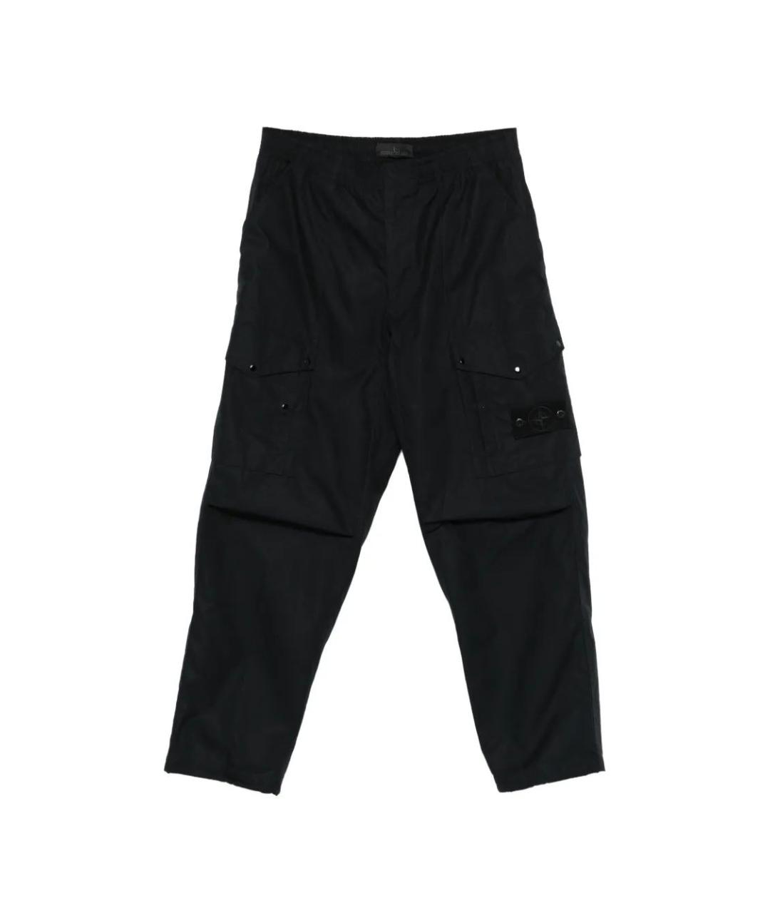 STONE ISLAND Черные хлопковые повседневные брюки, фото 1