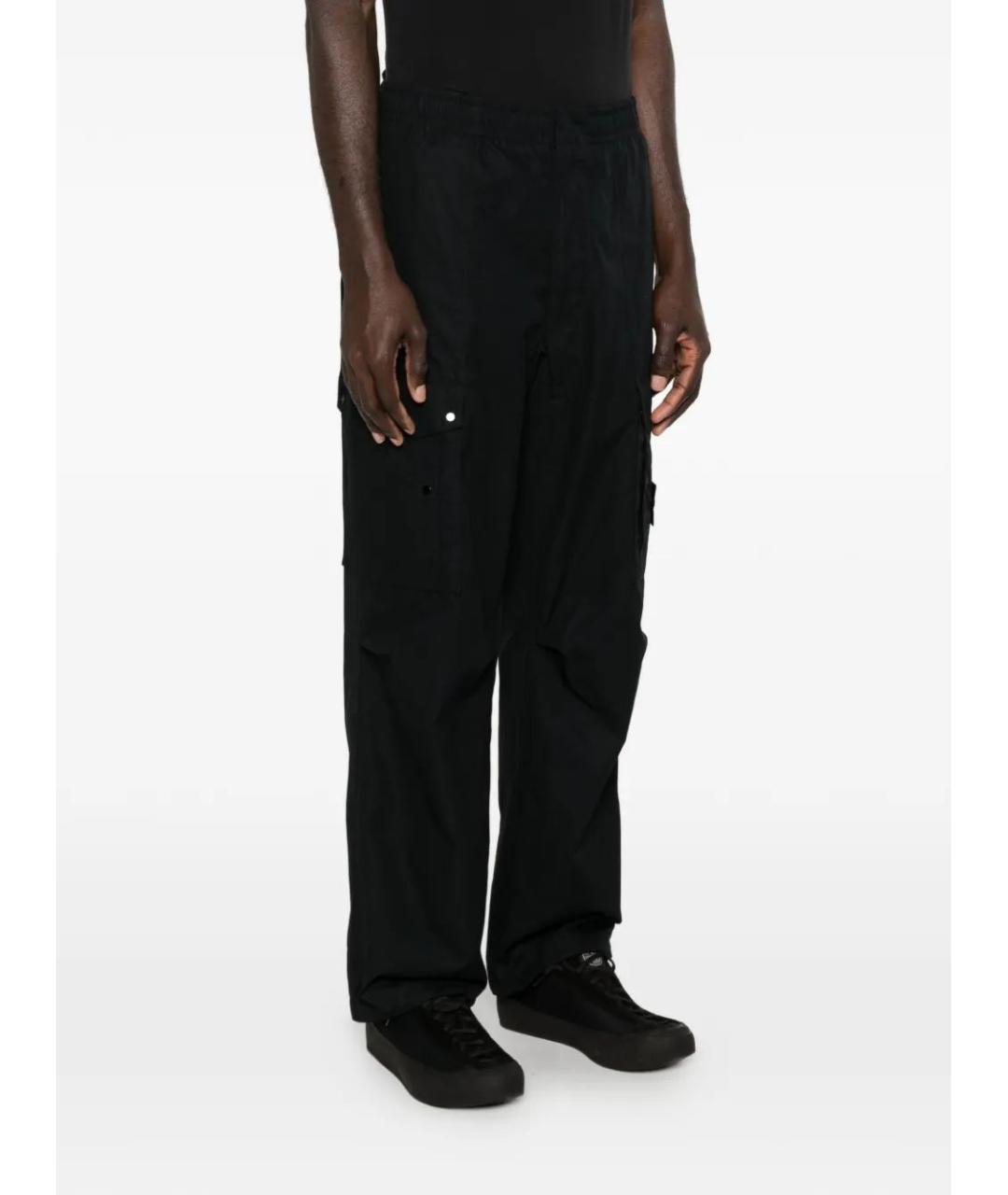 STONE ISLAND Черные хлопковые повседневные брюки, фото 3