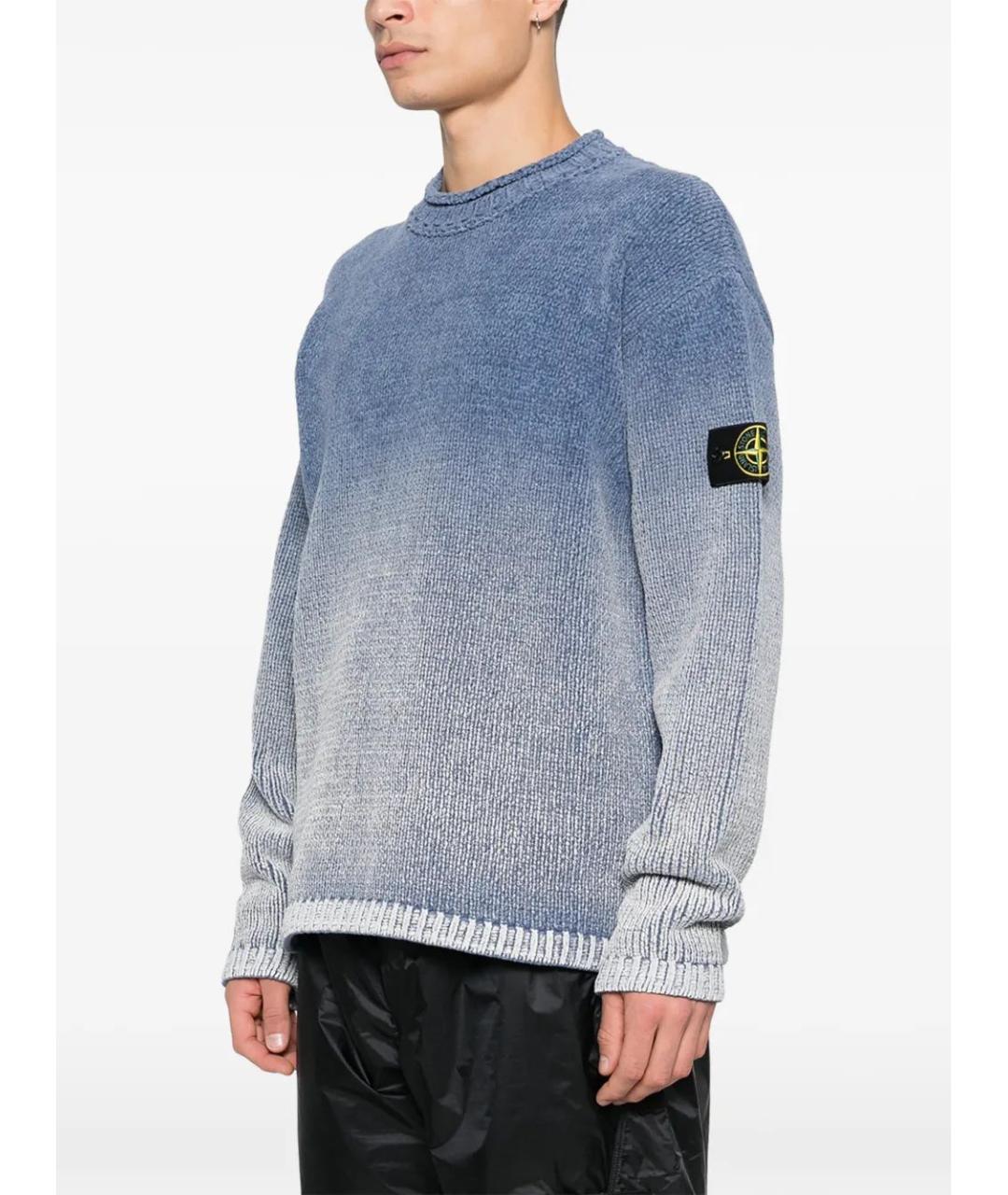 STONE ISLAND Синий хлопковый джемпер / свитер, фото 3
