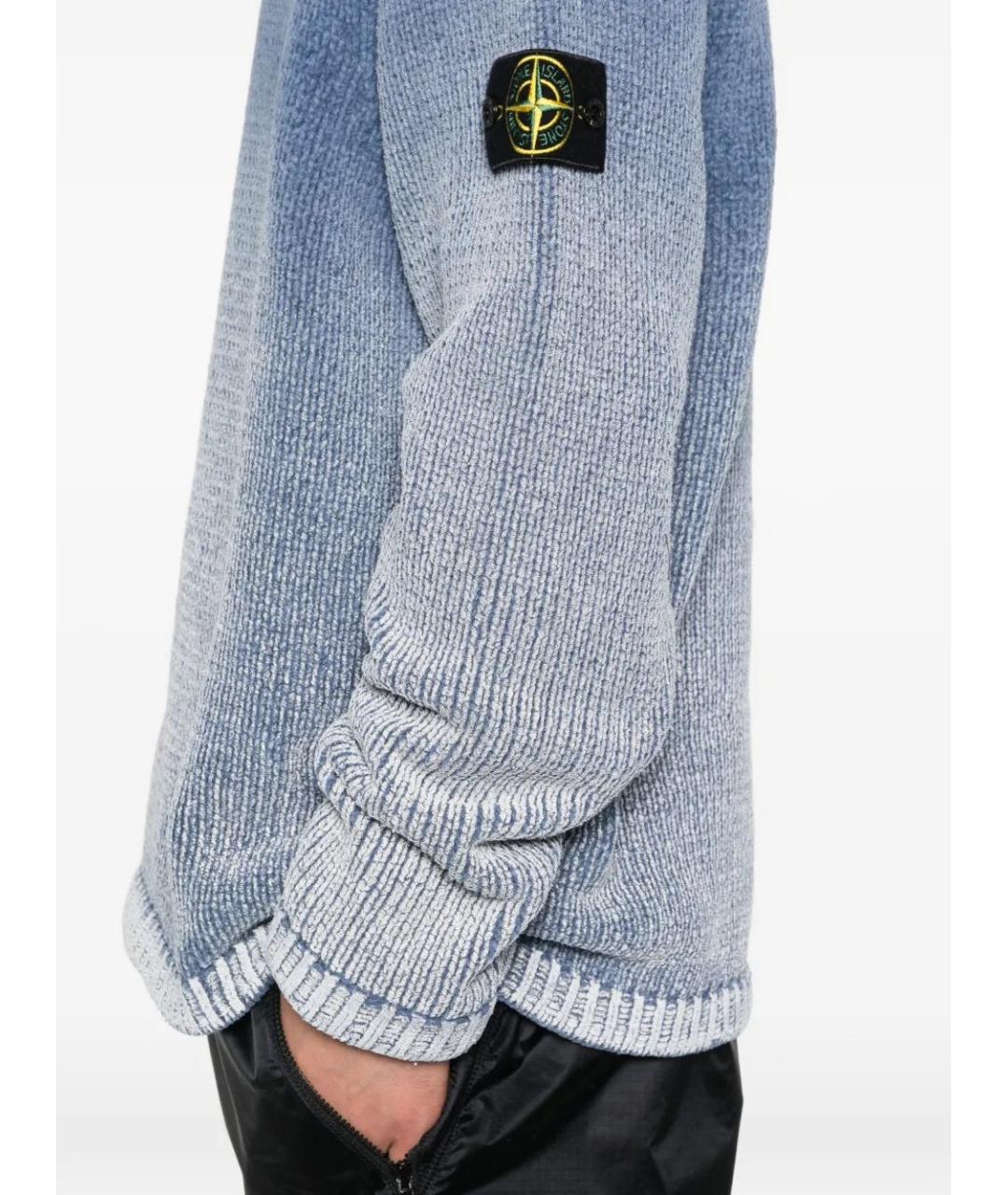 STONE ISLAND Синий хлопковый джемпер / свитер, фото 5