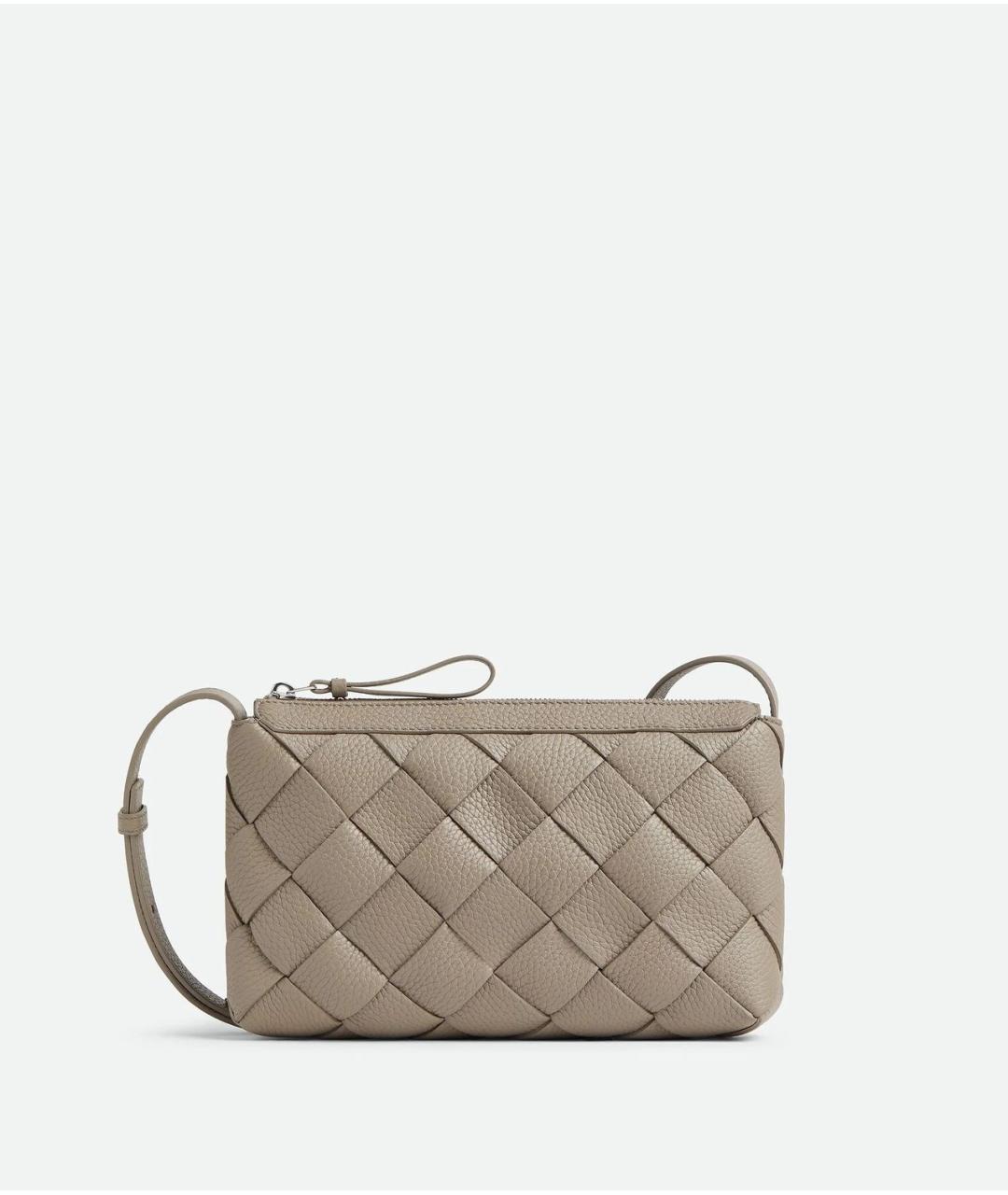 BOTTEGA VENETA Бежевая кожаная сумка на плечо, фото 4