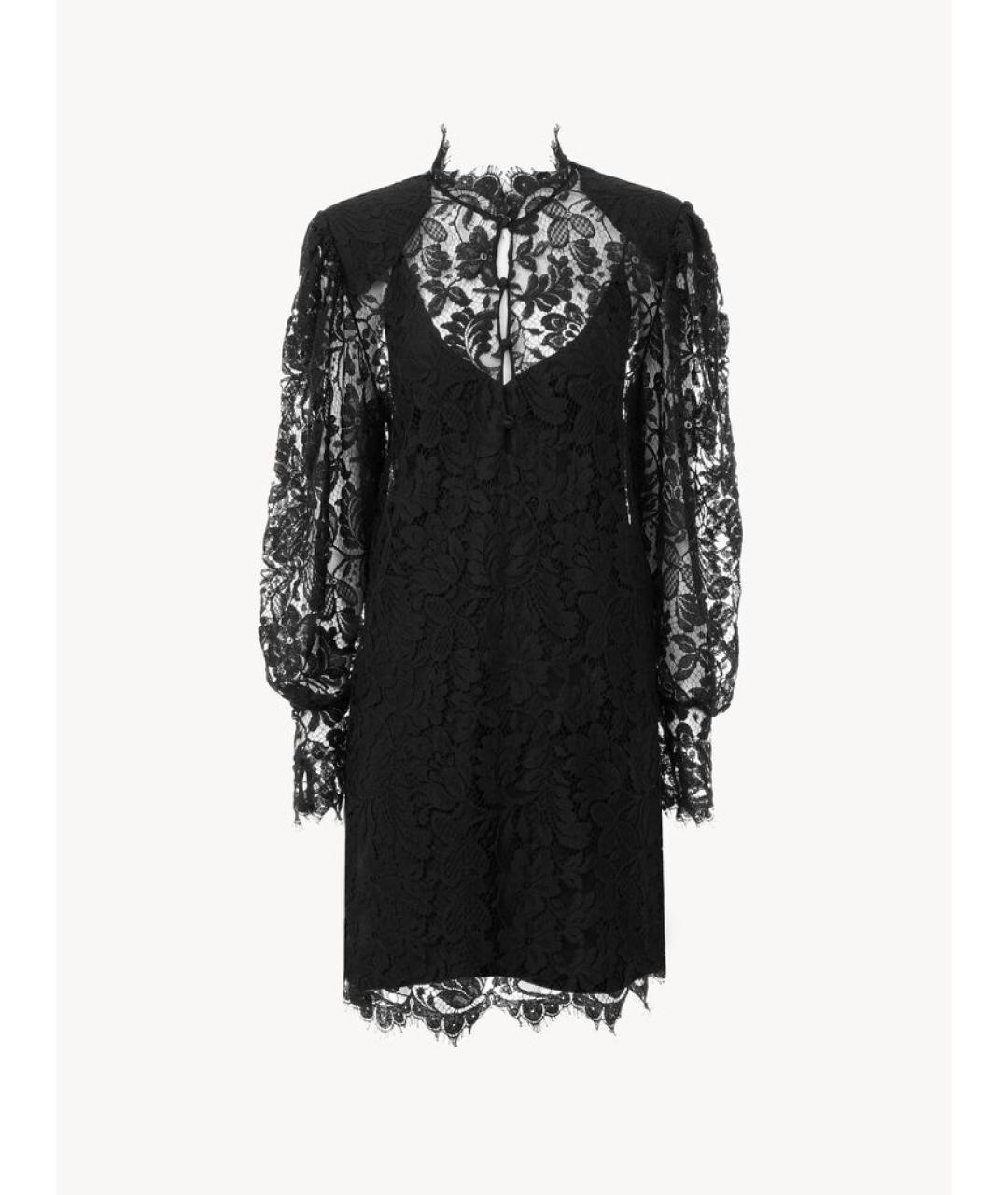 CHLOE Черное хлопковое повседневное платье, фото 5