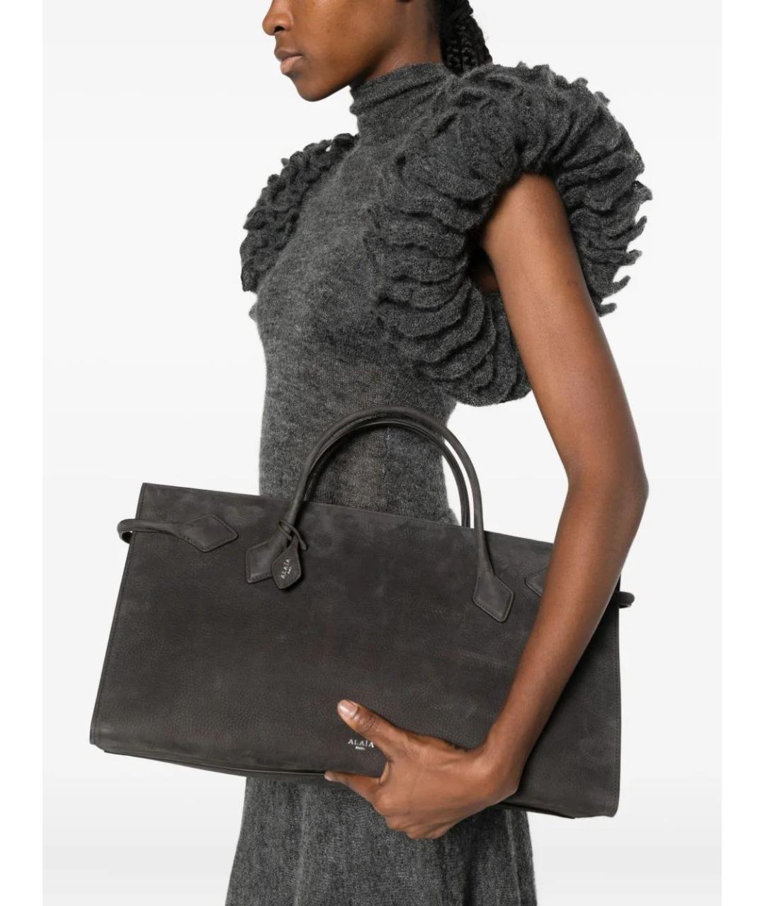 ALAIA Коричневая кожаная сумка тоут, фото 2