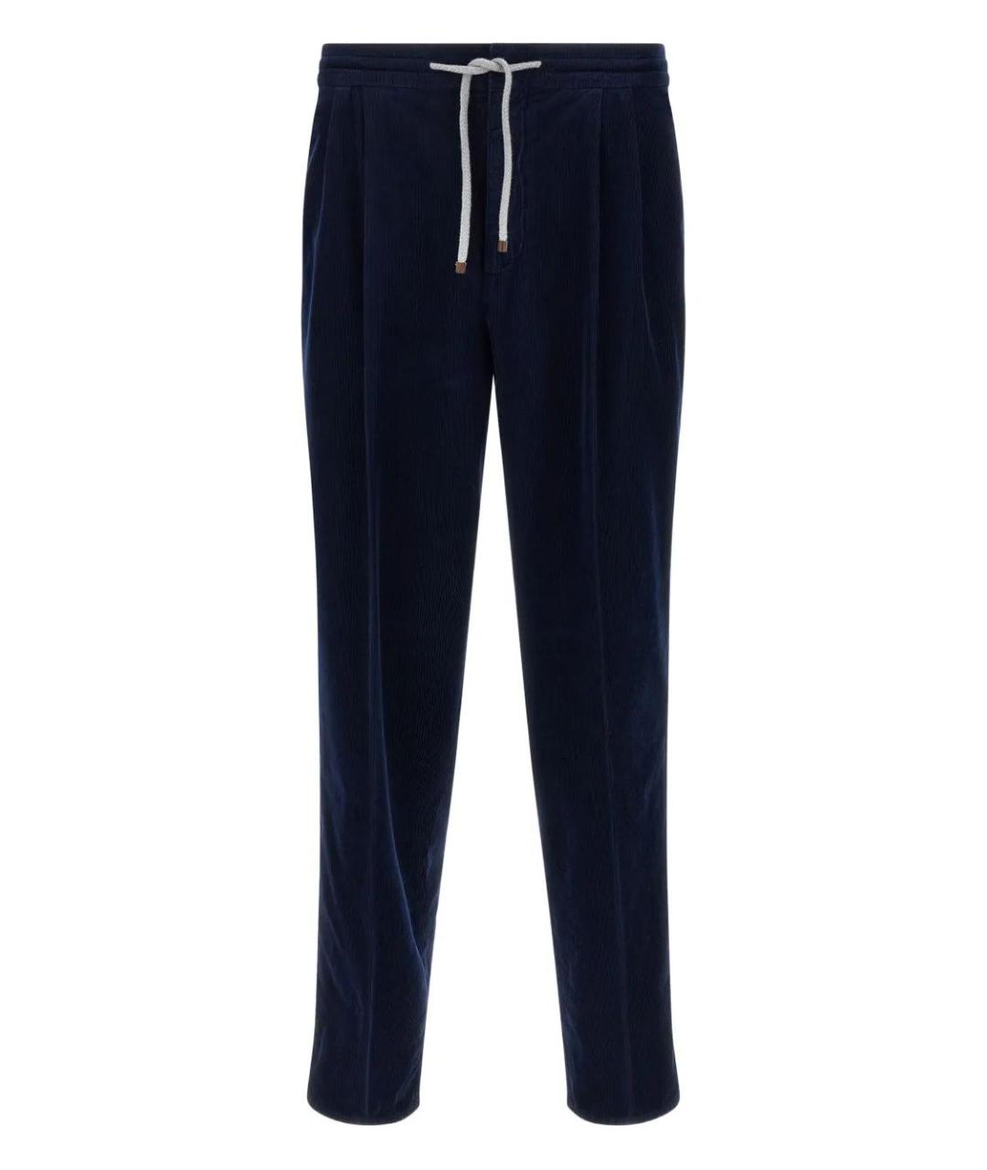 BRUNELLO CUCINELLI Синие хлопковые повседневные брюки, фото 1