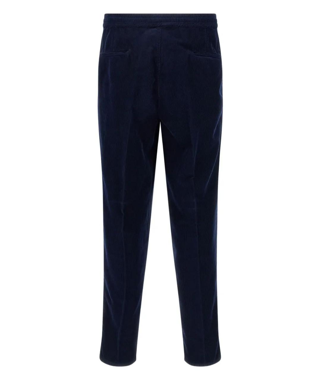 BRUNELLO CUCINELLI Синие хлопковые повседневные брюки, фото 2