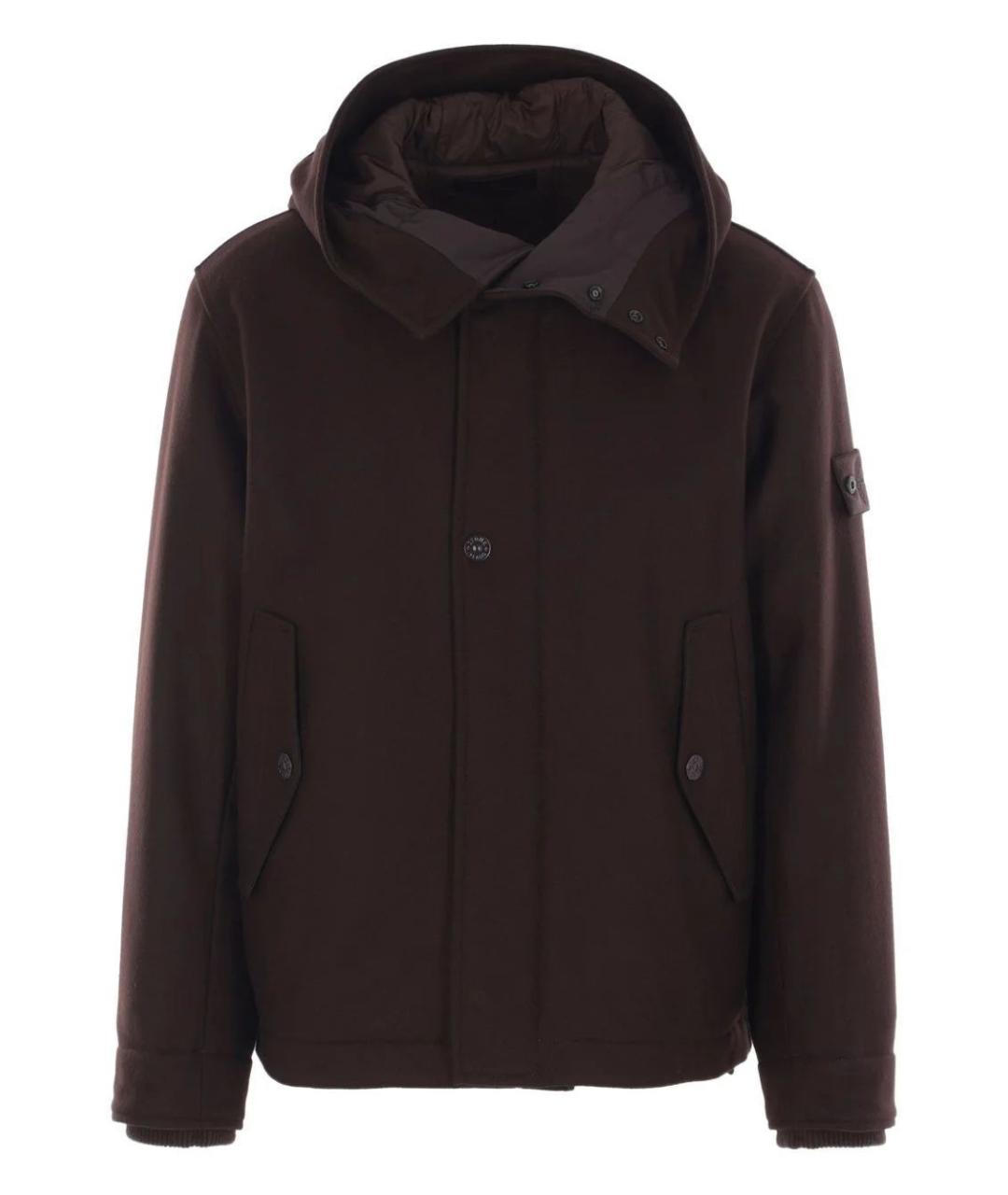 STONE ISLAND Коричневая полиуретановая куртка, фото 1