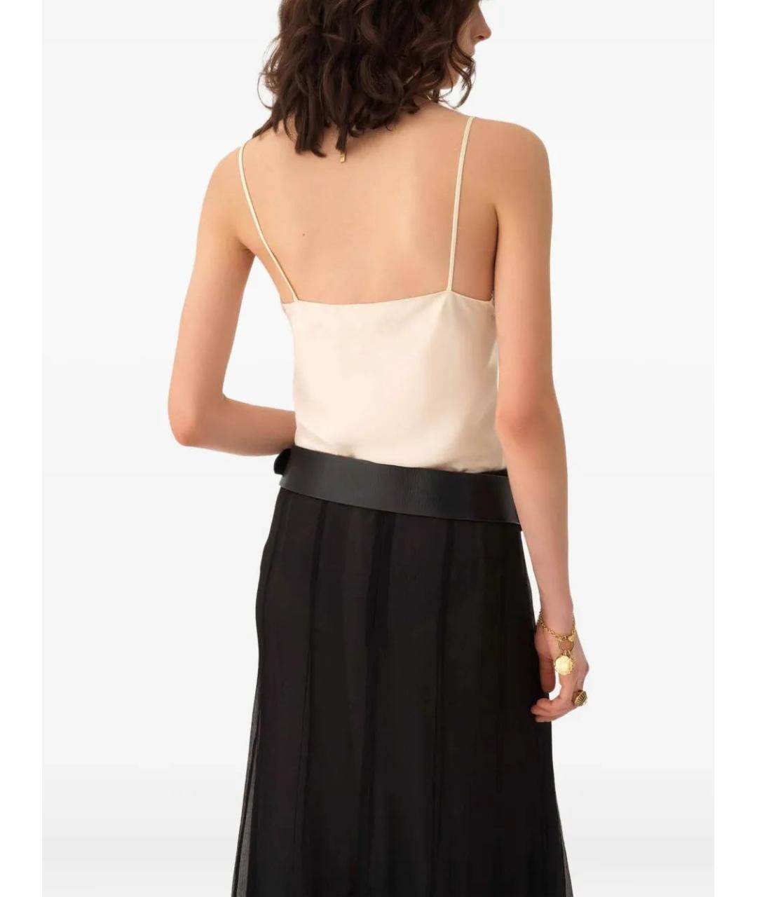 CHLOE Бежевая шелковая майка, фото 3