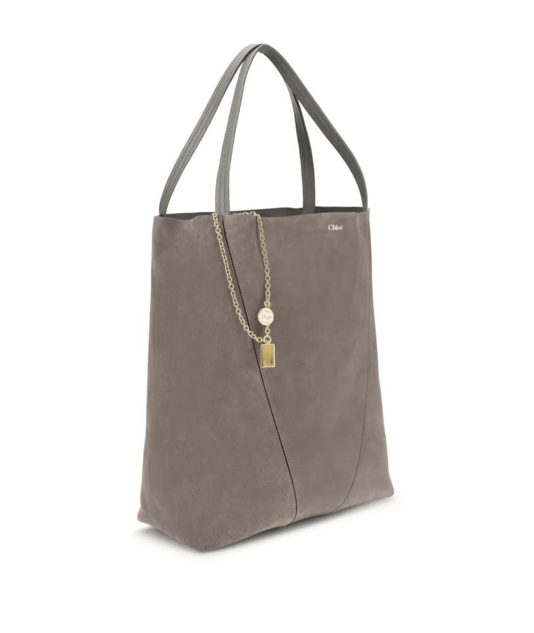 CHLOE Серая кожаная сумка тоут, фото 3
