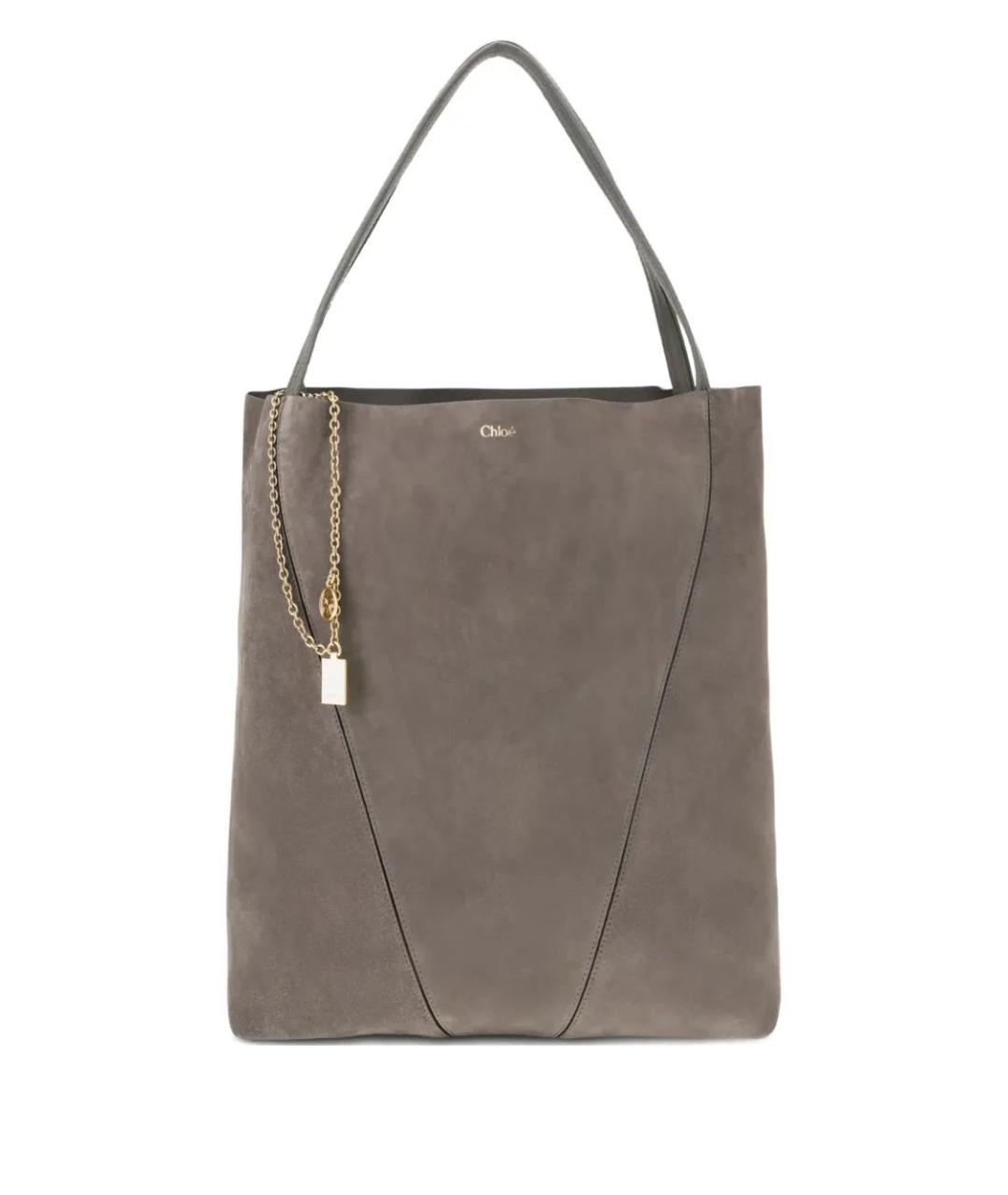 CHLOE Серая кожаная сумка тоут, фото 1