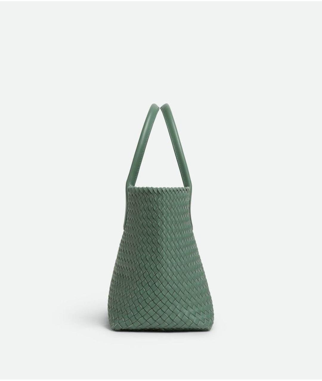 BOTTEGA VENETA Бирюзовая кожаная сумка тоут, фото 3