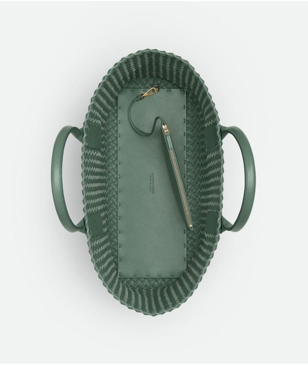 BOTTEGA VENETA Бирюзовая кожаная сумка тоут, фото 2