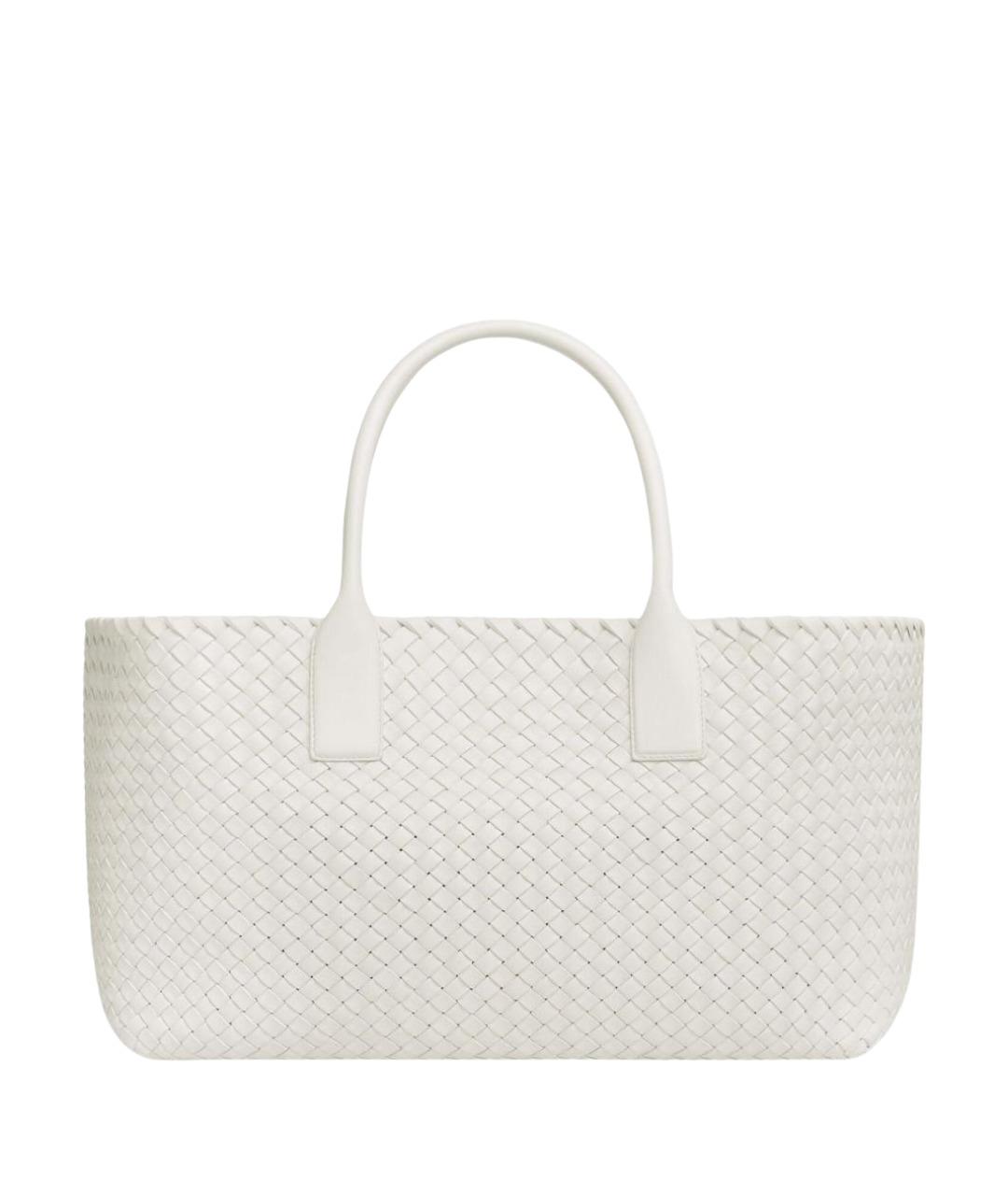 BOTTEGA VENETA Белая кожаная сумка тоут, фото 1