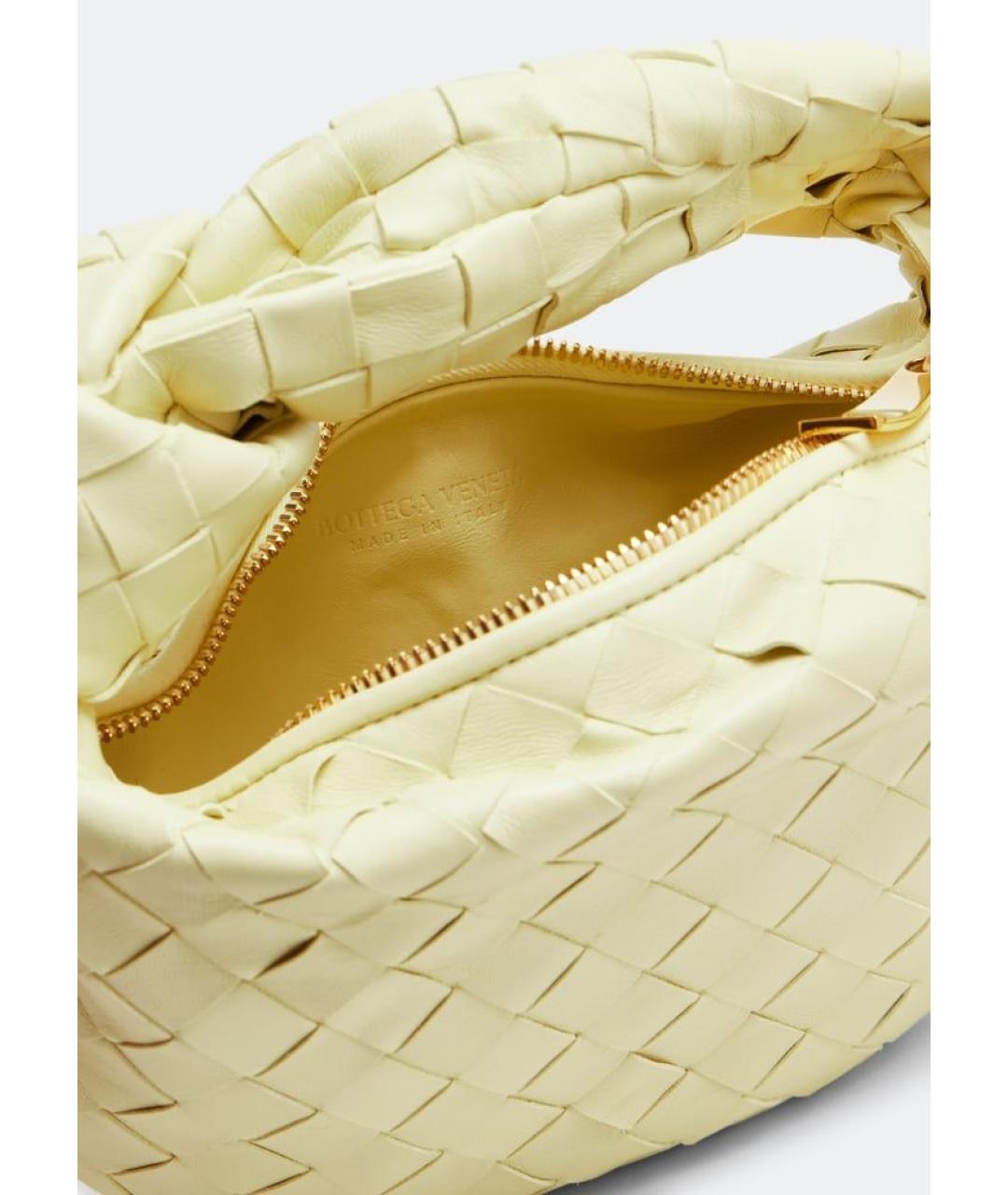 BOTTEGA VENETA Желтая кожаная сумка с короткими ручками, фото 4