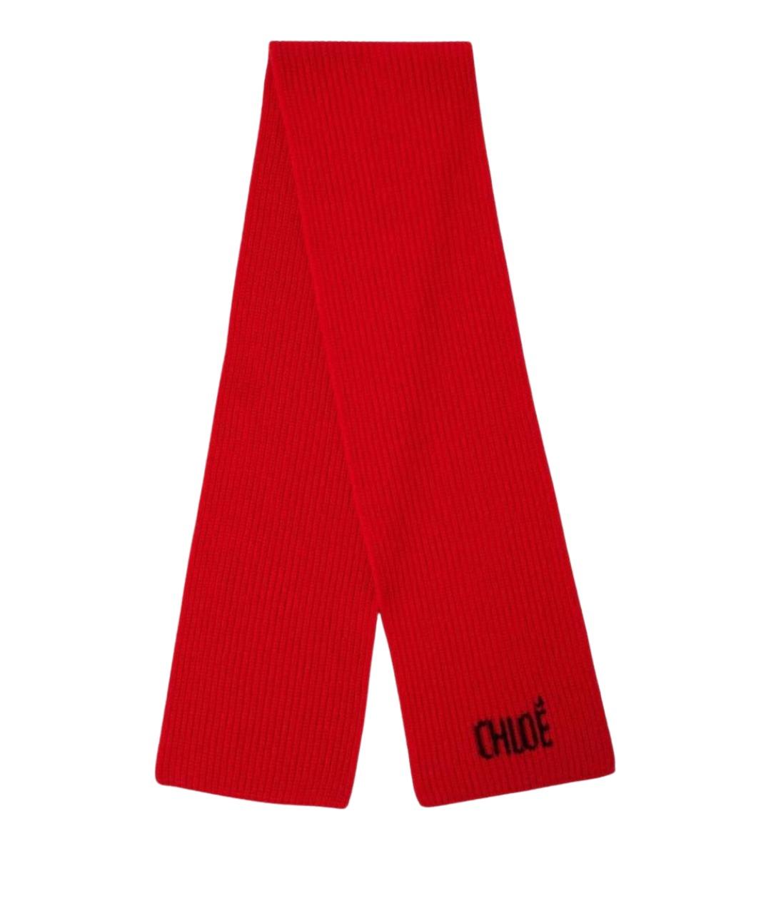 CHLOE Красный кашемировый шарф, фото 1