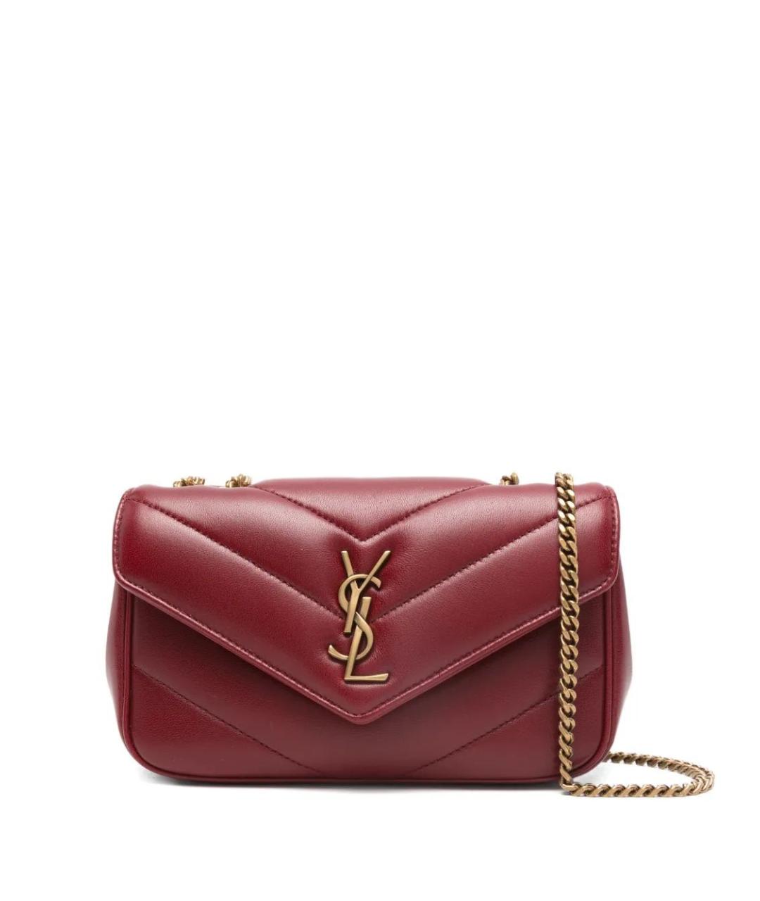 SAINT LAURENT Красная кожаная сумка через плечо, фото 1