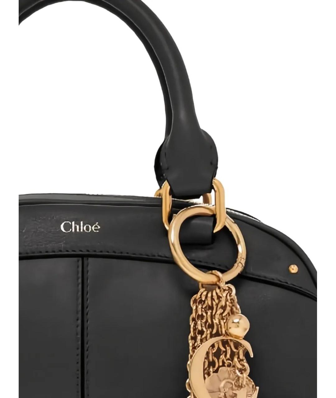 CHLOE Черная кожаная сумка через плечо, фото 2