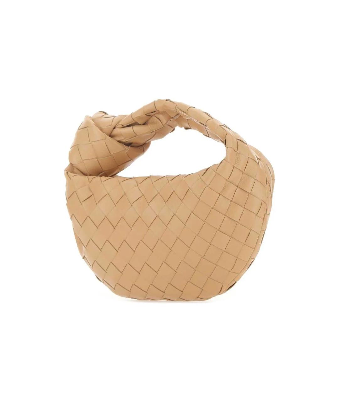 BOTTEGA VENETA Бежевая кожаная сумка с короткими ручками, фото 2