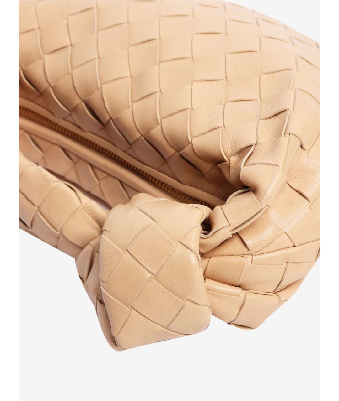 BOTTEGA VENETA Бежевая кожаная сумка с короткими ручками, фото 4