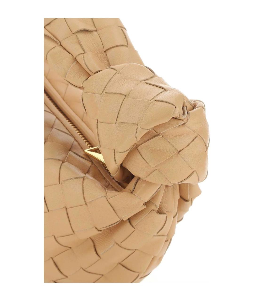 BOTTEGA VENETA Бежевая кожаная сумка с короткими ручками, фото 3