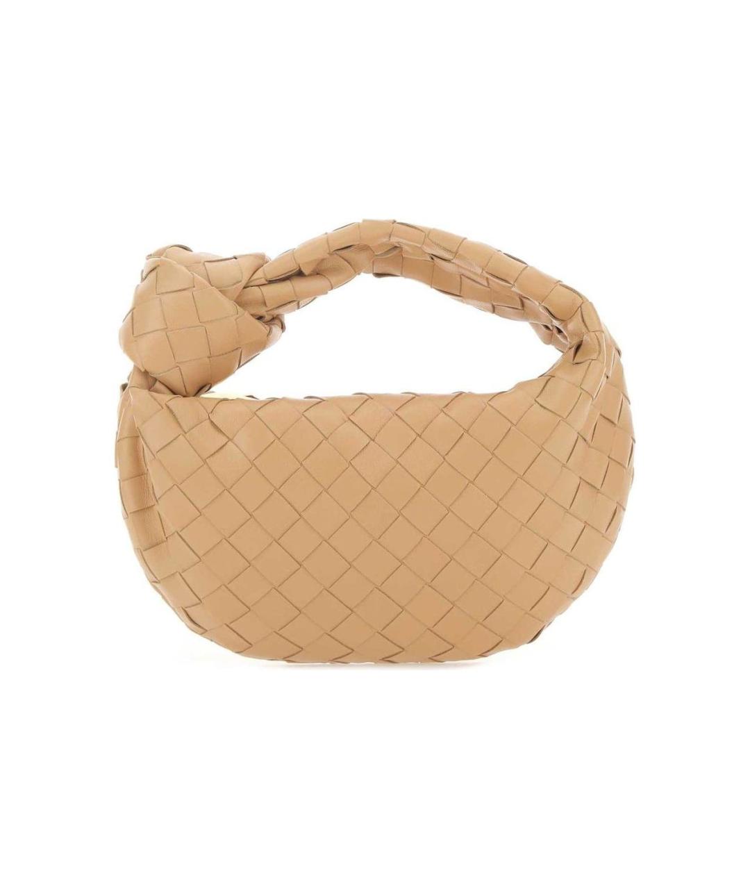 BOTTEGA VENETA Бежевая кожаная сумка с короткими ручками, фото 1