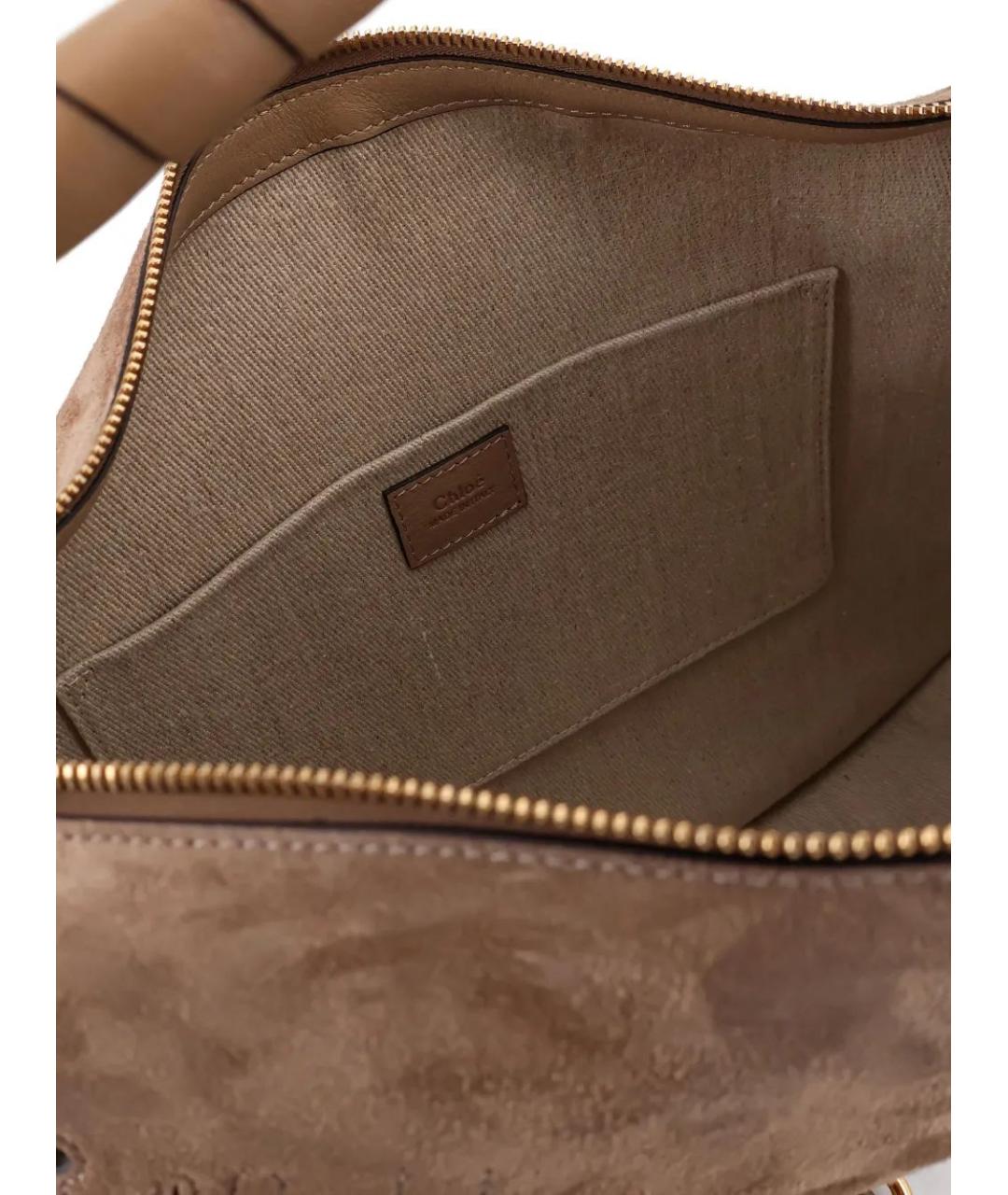 CHLOE Коричневая кожаная сумка с короткими ручками, фото 4