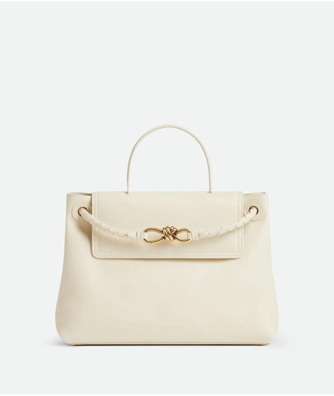 BOTTEGA VENETA Белая кожаная сумка тоут, фото 5