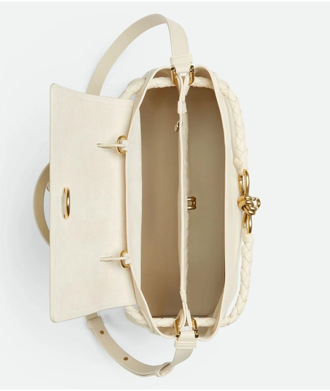 BOTTEGA VENETA Белая кожаная сумка тоут, фото 3